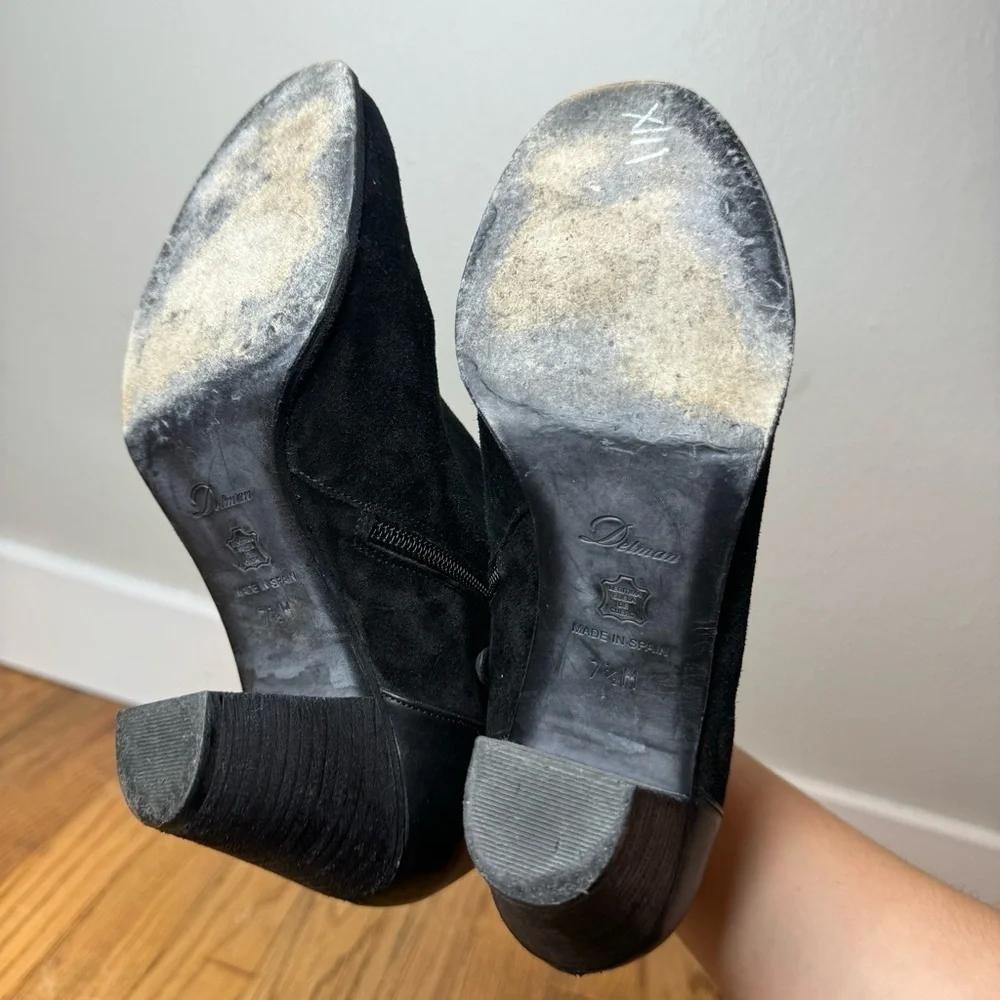 Delman Alysa Boot Suede Black Ankle Bootie